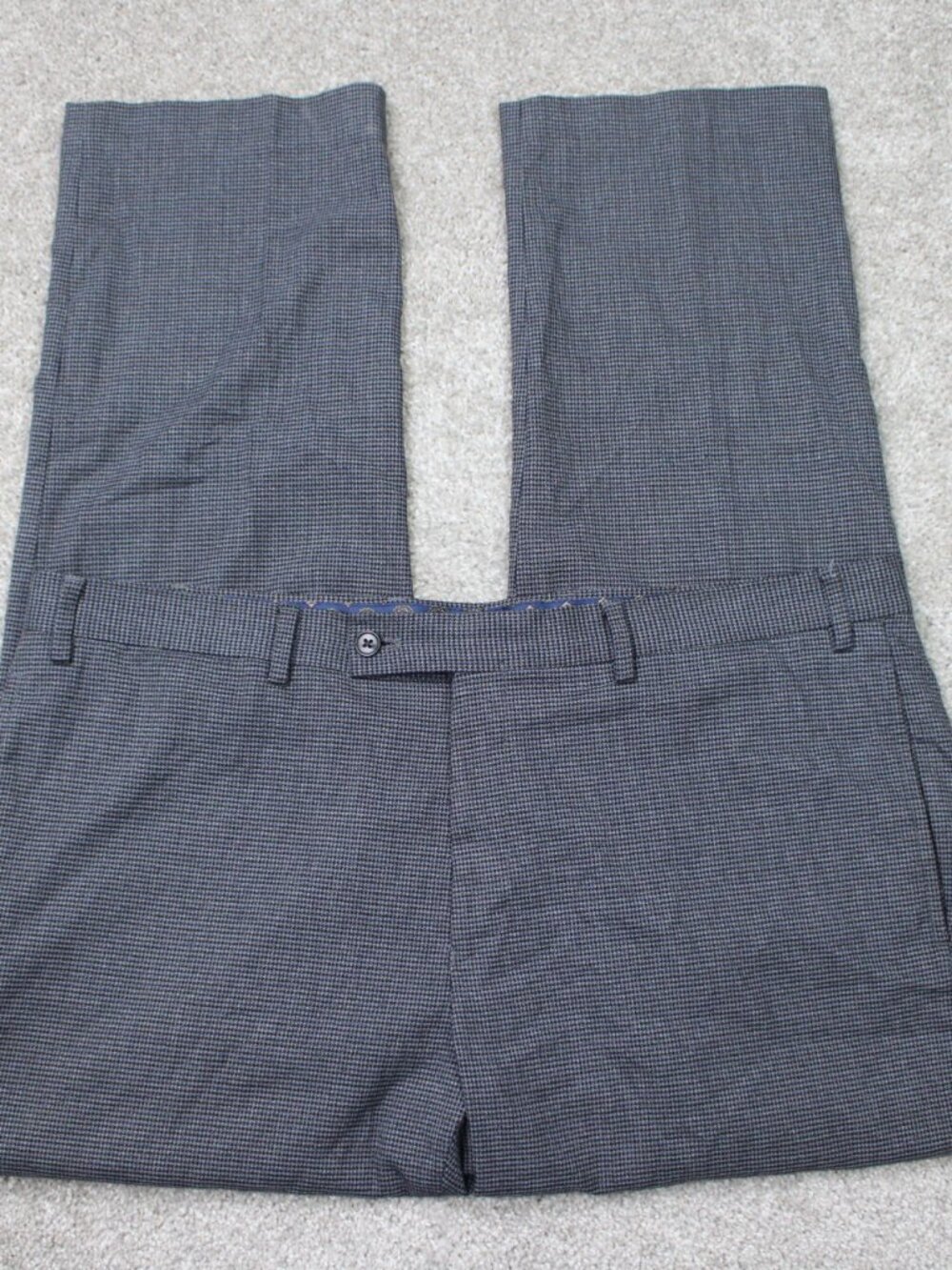 LAUREN Ralph Lauren  Pants Mens 40x30 Gray Check Flat Front Poly/Viscose Stretch